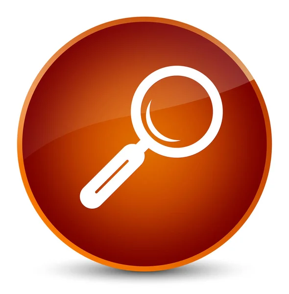 Magnifying glass icon elegant brown round button — Stock Photo, Image