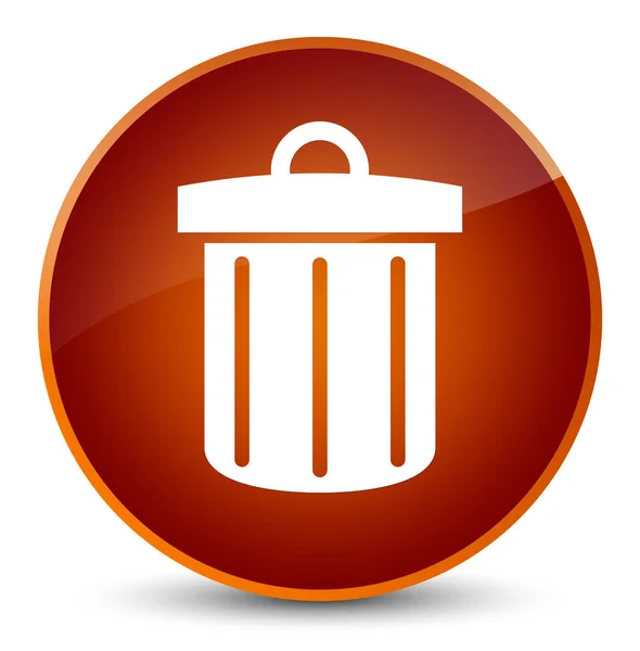 Recycle bin icon elegant brown round button — Stok Foto