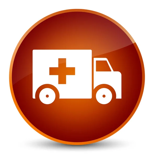 Ambulance icon elegant brown round button — Stock Photo, Image