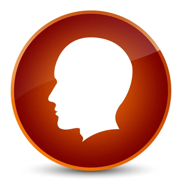 Testa icona viso maschile elegante pulsante rotondo marrone — Foto Stock
