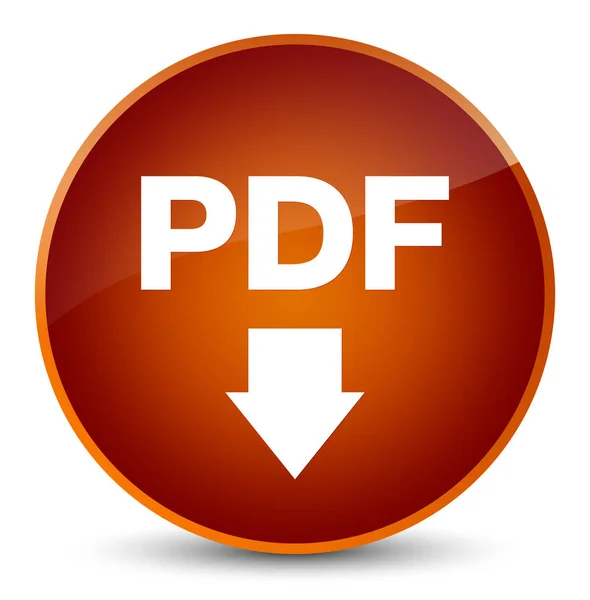 PDF icono de descarga elegante botón redondo marrón — Foto de Stock