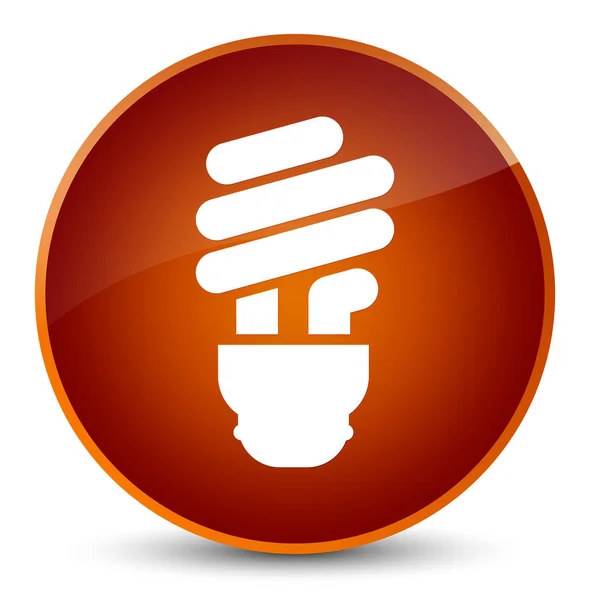 Icône ampoule élégant bouton rond brun — Photo
