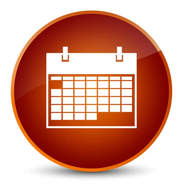 Icona del calendario elegante pulsante rotondo marrone — Foto Stock