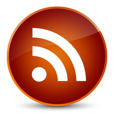 RSS simgesi zarif kahverengi yuvarlak düğmesi