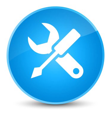 Ayarları simgesi zarif camgöbeği mavi yuvarlak düğmesi