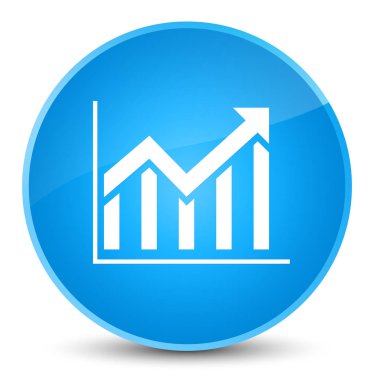 İstatistik simgesi zarif camgöbeği mavi yuvarlak düğmesi