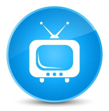 TV simgesi zarif camgöbeği mavi yuvarlak düğmesi