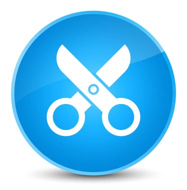 Makas kutsal kişilerin resmi zarif camgöbeği mavi yuvarlak düğme