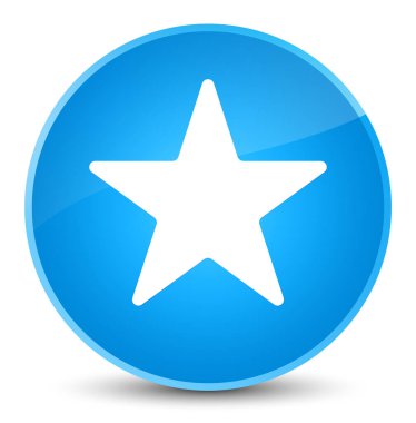 Yıldız simgesi zarif camgöbeği mavi yuvarlak düğmesi