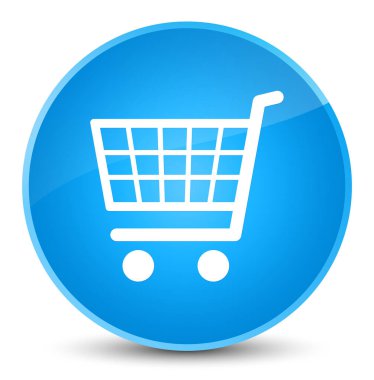 E-ticaret simgesi zarif camgöbeği mavi yuvarlak düğmesi