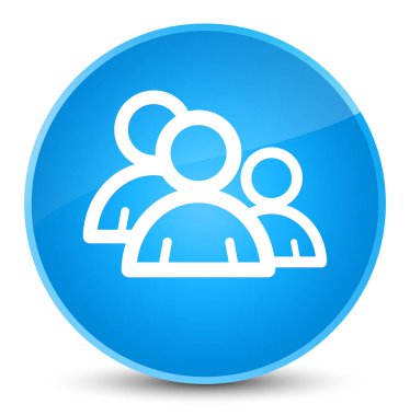 Grup simgesi zarif camgöbeği mavi yuvarlak düğmesi