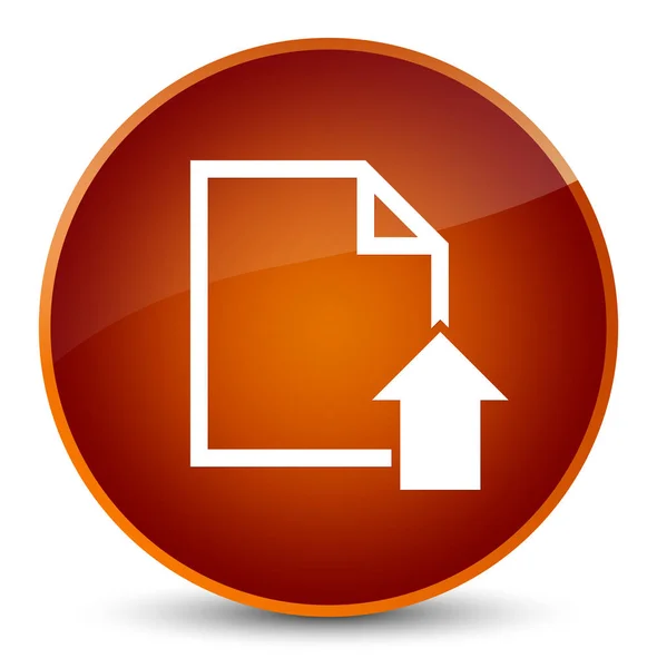 Upload document icon elegant brown round button — Stock Photo, Image