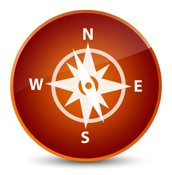 Compass icon elegant brown round button — Stock Photo, Image