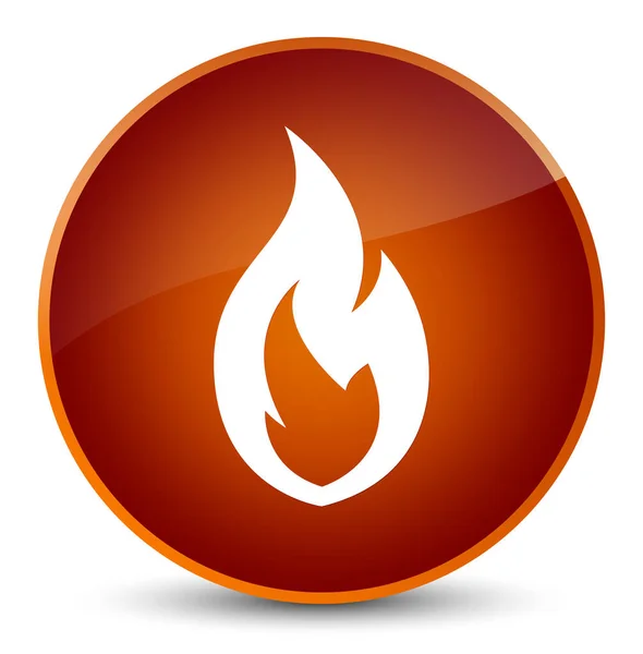 Tűz láng ikon elegáns barna kerek gomb — Stock Fotó