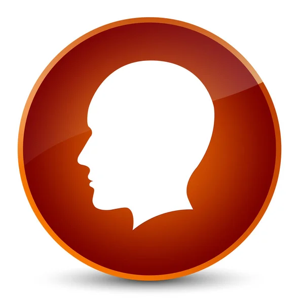 Cabeça homens rosto ícone elegante marrom botão redondo — Fotografia de Stock