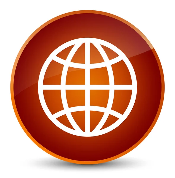 World icon elegant brown round button — Stock Photo, Image