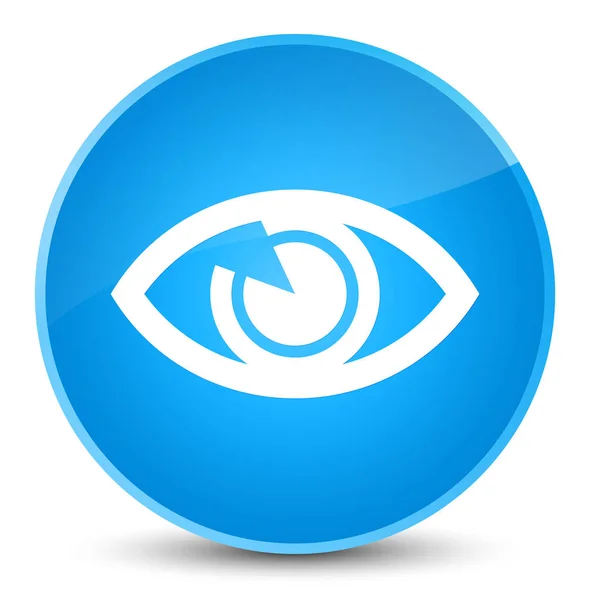 Icono del ojo elegante botón redondo azul cian — Foto de Stock