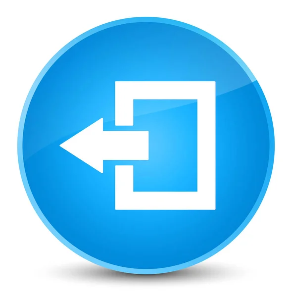 Logout pictogram elegante cyaan blauw ronde knop — Stockfoto