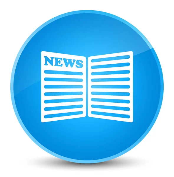 Icono de periódico elegante botón redondo azul cian —  Fotos de Stock