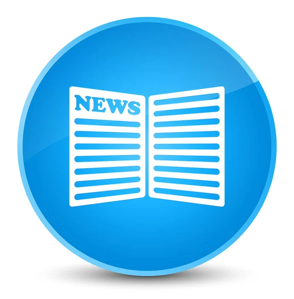 Newspaper icon elegant cyan blue round button — Stock Photo, Image