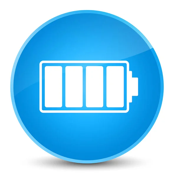 Icono de la batería elegante botón redondo azul cian —  Fotos de Stock