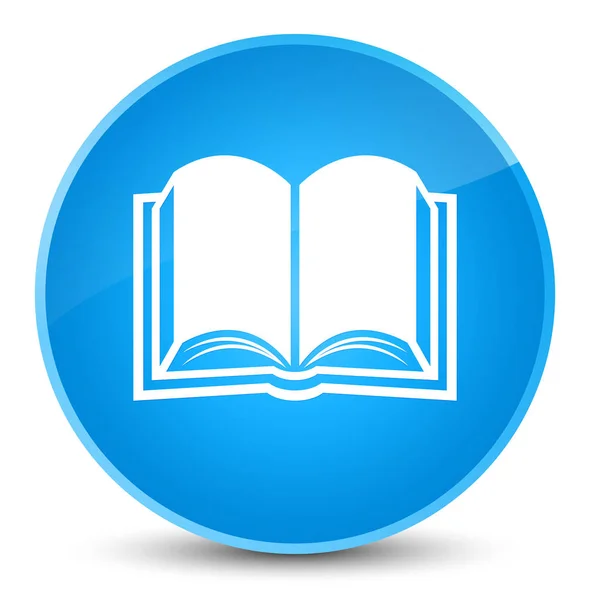 Libro icona elegante blu ciano pulsante rotondo — Foto Stock