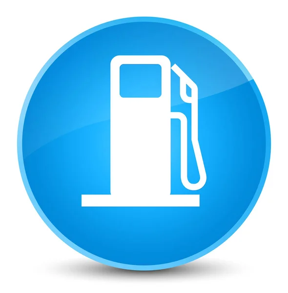 Ikon dispenser bahan bakar elegan tombol bundar biru cyan — Stok Foto