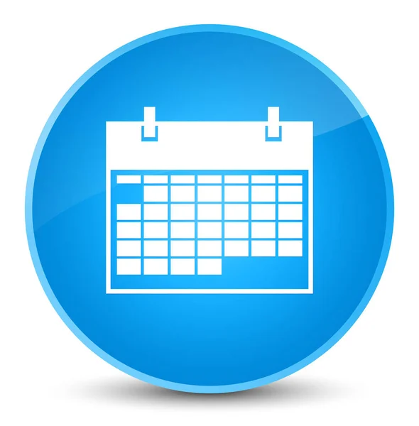 Icône du calendrier élégant bouton rond bleu cyan — Photo