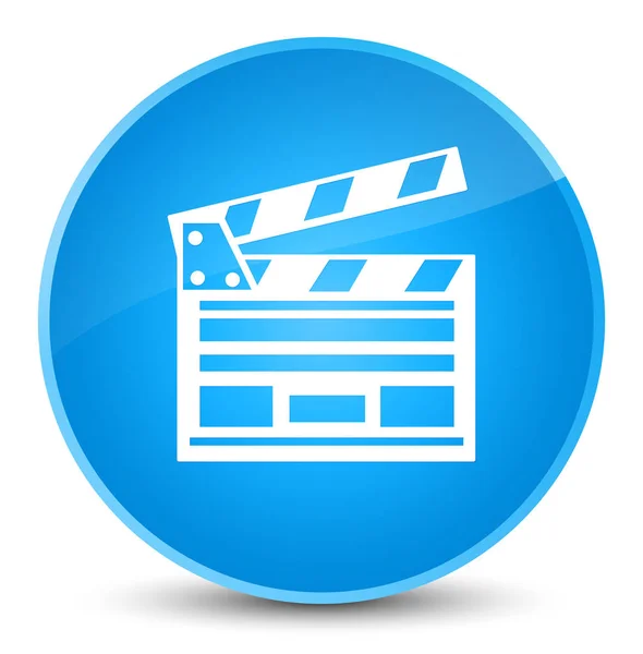 영화 클립 아이콘 우아한 청록색 파랑 라운드 버튼 — 스톡 사진