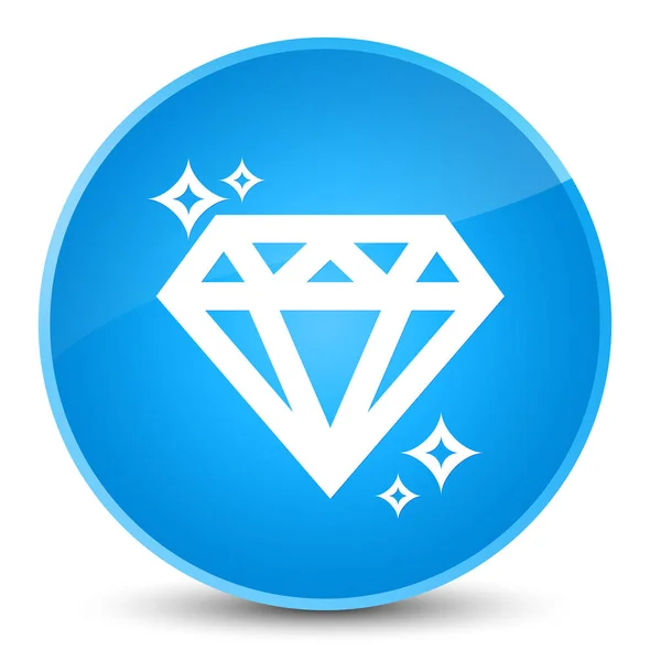 Diamant pictogram elegante cyaan blauw ronde knop — Stockfoto