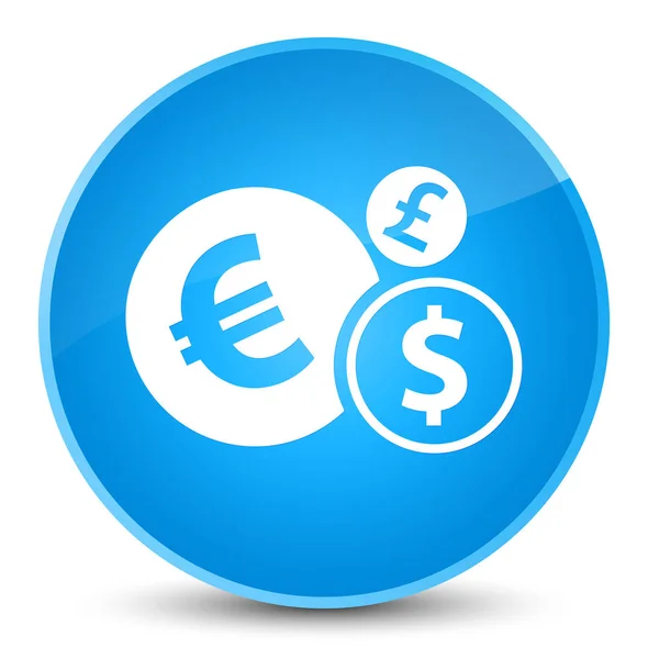 Simbol keuangan tombol bundar biru cyan elegan — Stok Foto