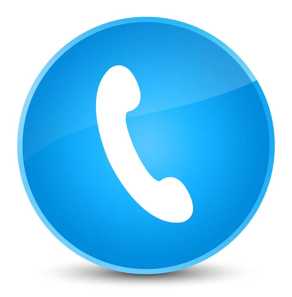 Icono del teléfono elegante botón redondo azul cian — Foto de Stock