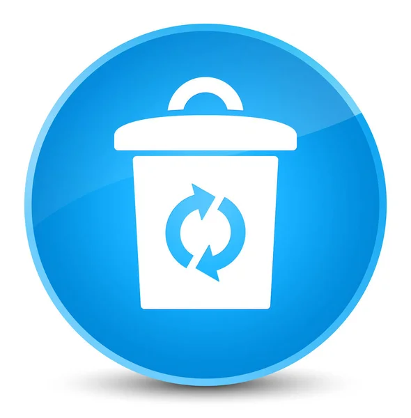 Prullenbak pictogram elegante cyaan blauw ronde knop — Stockfoto