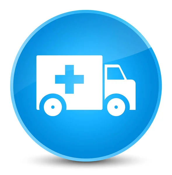 Ambulance icon elegant cyan blue round button — Stock Photo, Image