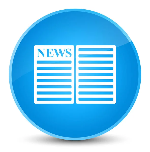Icono de periódico elegante botón redondo azul cian —  Fotos de Stock