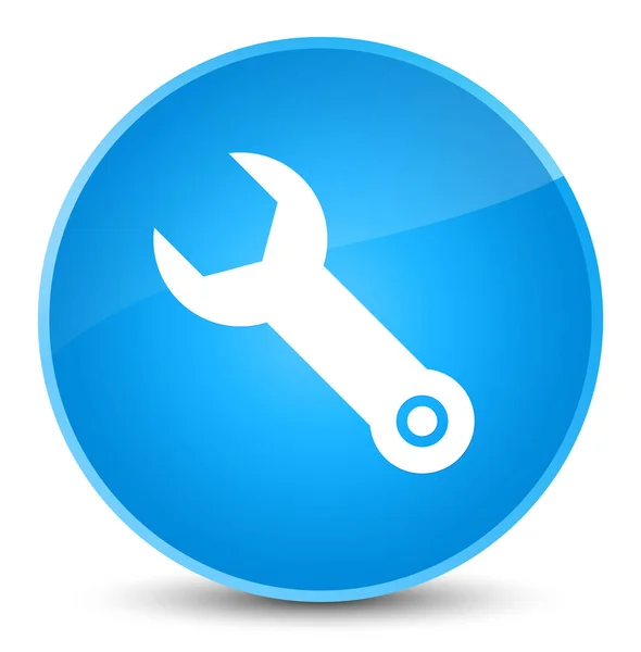 Skiftnyckel ikonen eleganta cyan blå rund knapp — Stockfoto