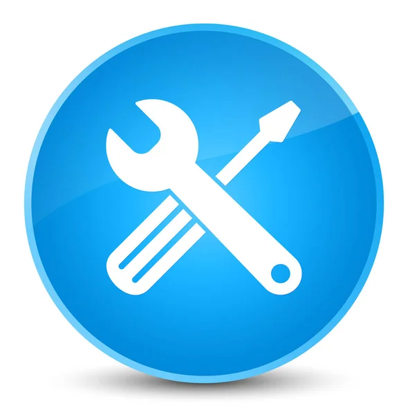 Icono de herramientas elegante botón redondo azul cian —  Fotos de Stock