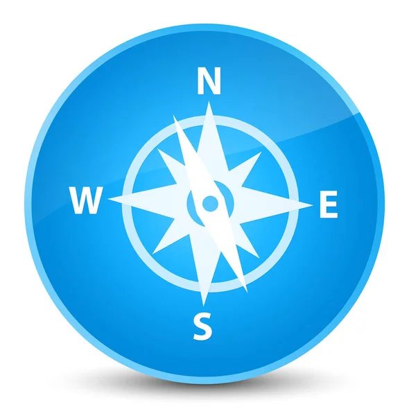 Compass icon elegant cyan albastru rotund buton — Fotografie, imagine de stoc