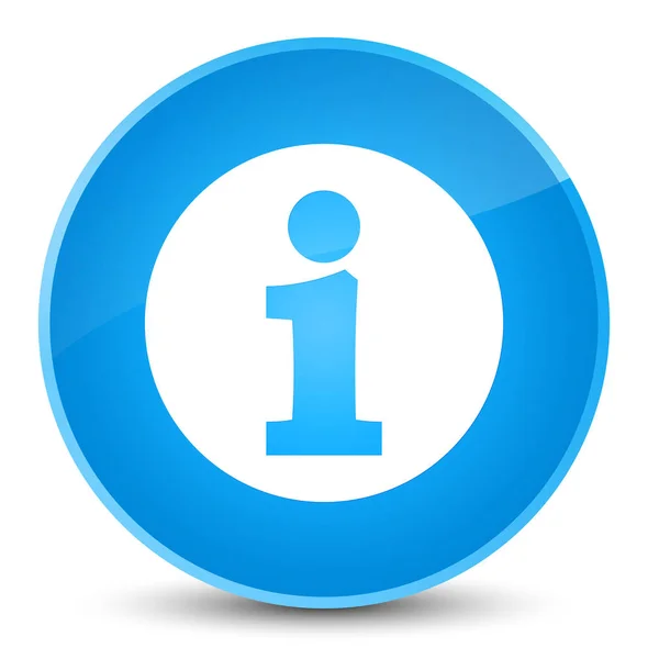 Info pictogram elegante cyaan blauw ronde knop — Stockfoto