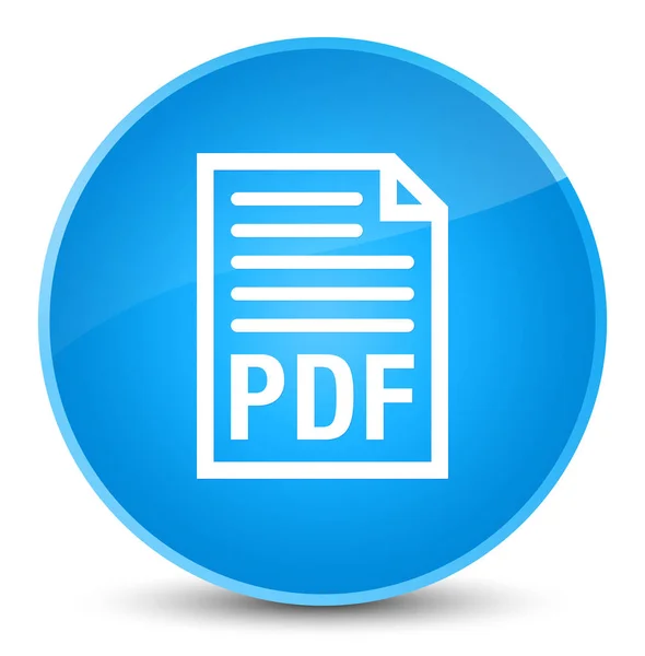 Pulsante rotondo blu ciano elegante icona documento PDF — Foto Stock