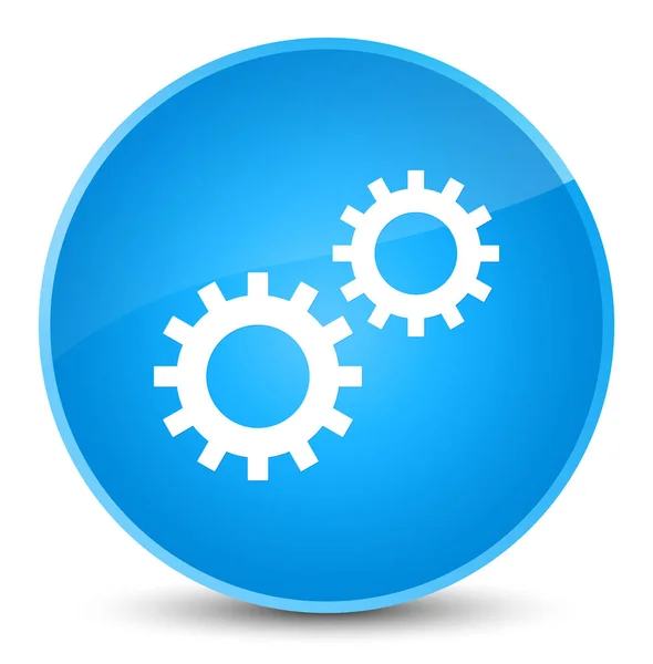 Icono de proceso elegante botón redondo azul cian — Foto de Stock