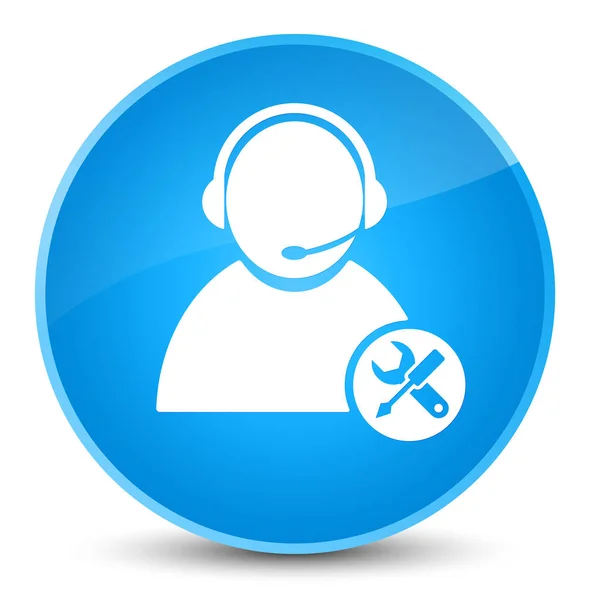 Tech support icon elegant cyan blue round button — Stock Photo, Image