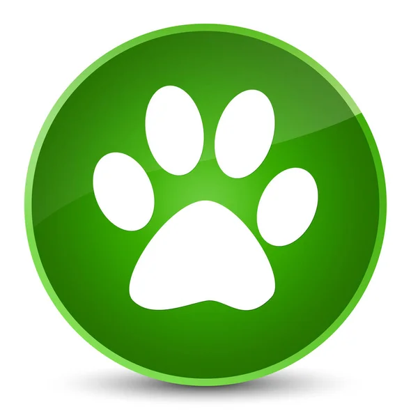 Κομψό πράσινο εικονίδιο ζώων αποτύπωμα στρογγυλό κουμπί — Φωτογραφία Αρχείου