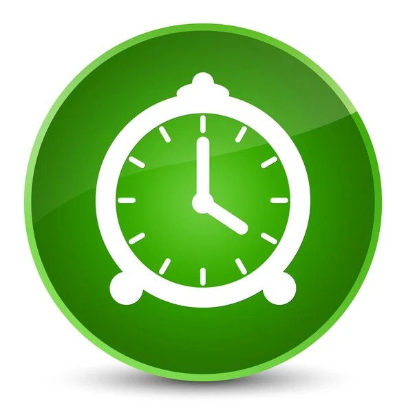 Despertador icono reloj elegante botón redondo verde — Foto de Stock
