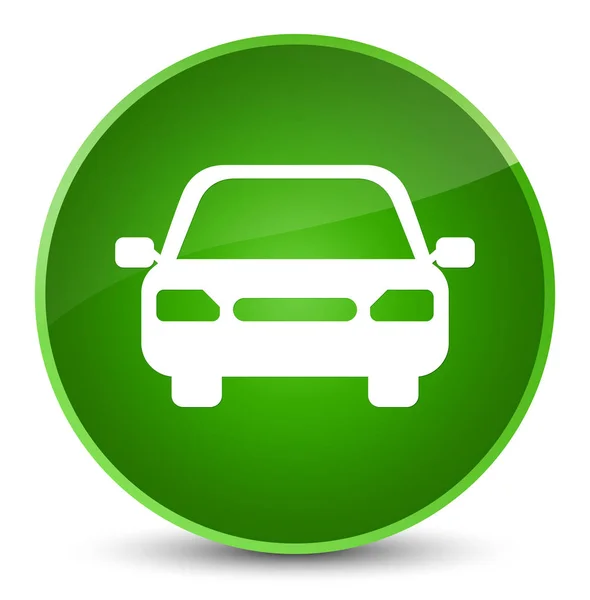 汽车图标优雅绿色圆形按钮 — 图库照片