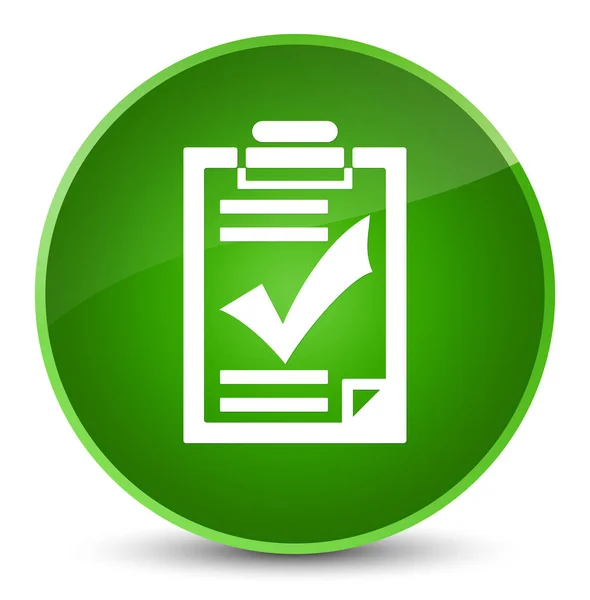 チェックリスト アイコン エレガントな緑色の丸ボタン — ストック写真