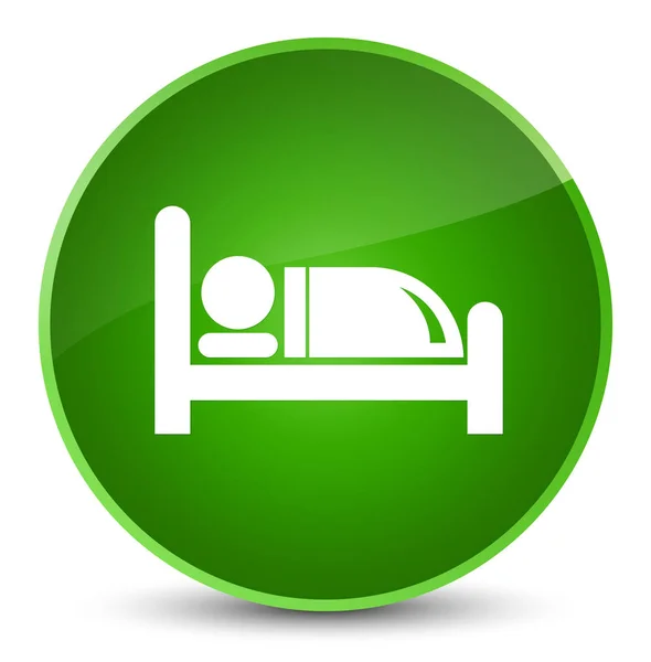 Иконка кровати отеля элегантная зеленая круглая кнопка — стоковое фото