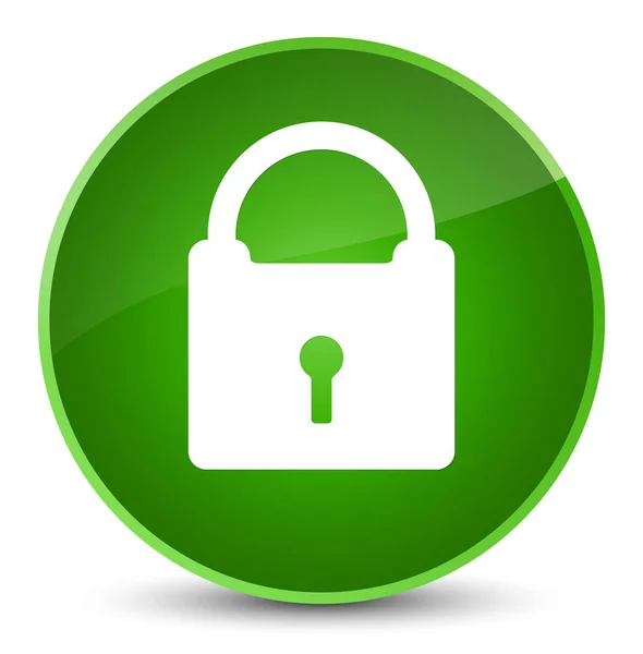 Padlock icon elegant green round button — Stock Photo, Image