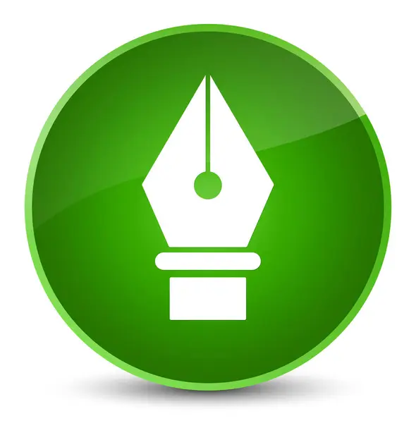 Pen icon elegant green round button — Stock Photo, Image
