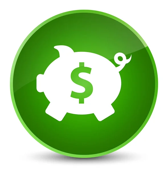Piggy bank dollarteken elegante groene ronde knoop van het pictogram — Stockfoto